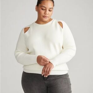 Universal Standard NWT Better Than Wool Keyhole Sweater Tusk Sz 0/00, Sz 4XS
